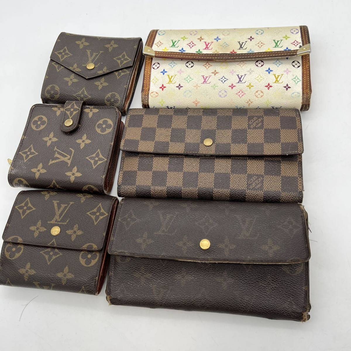1円 6点まとめ セット ルイヴィトン louis vuitton 長財布 折り財布 