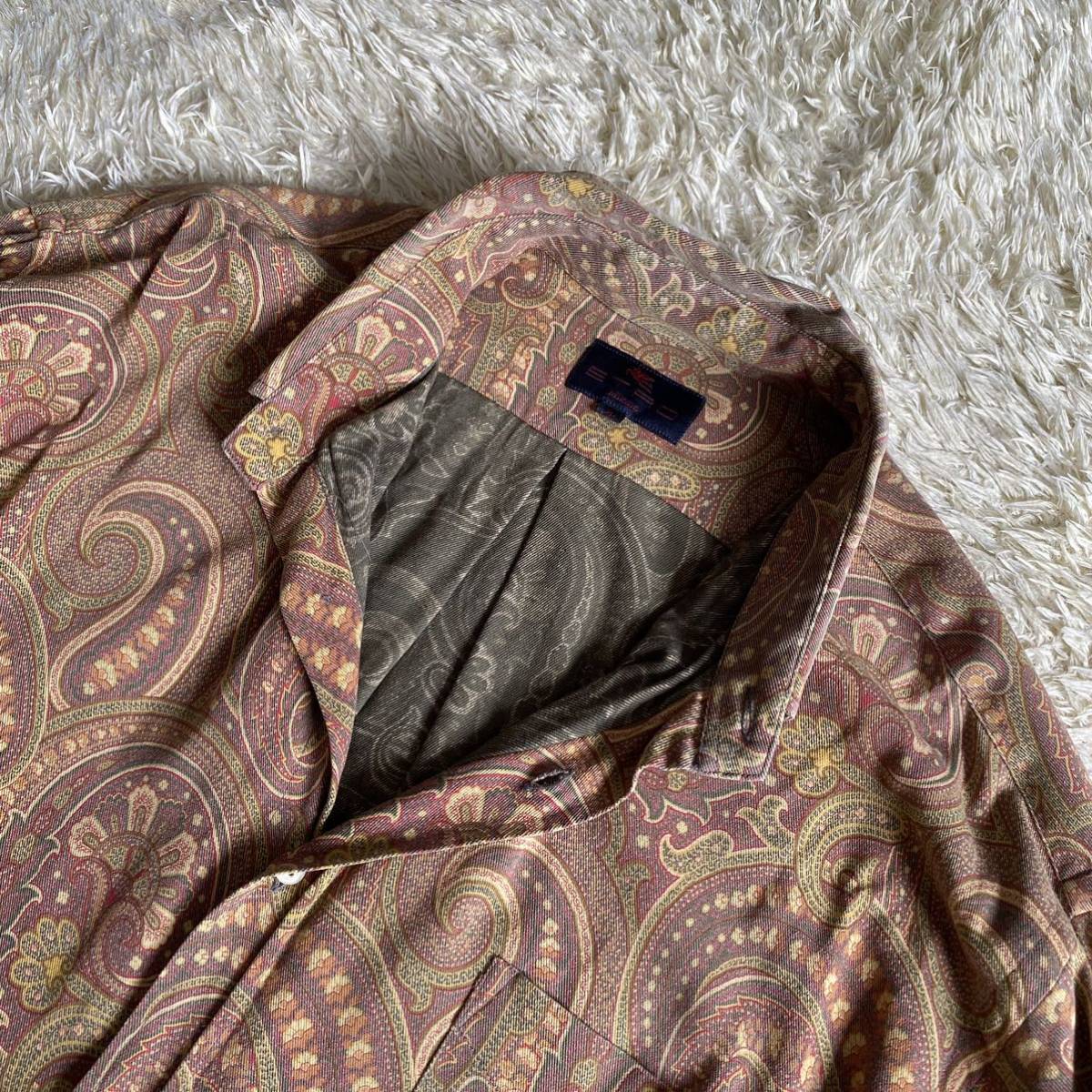 美品!! 稀少XLサイズ!! エトロ 『溢れる高級感』 ETRO 長袖 シャツ Y 