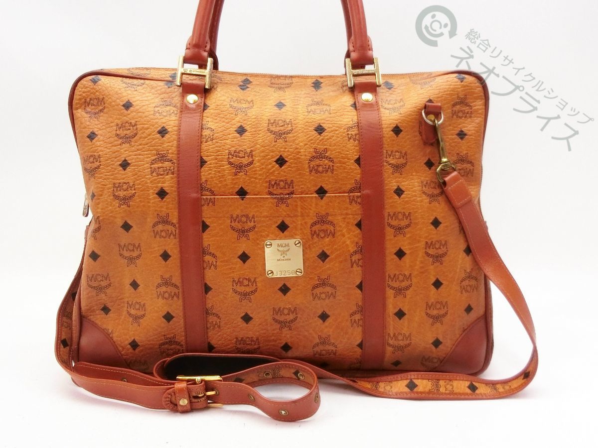 ◇A6157 MCM エムシーエム ヴィセトス柄 レザー 2WAY ビジネス バッグ