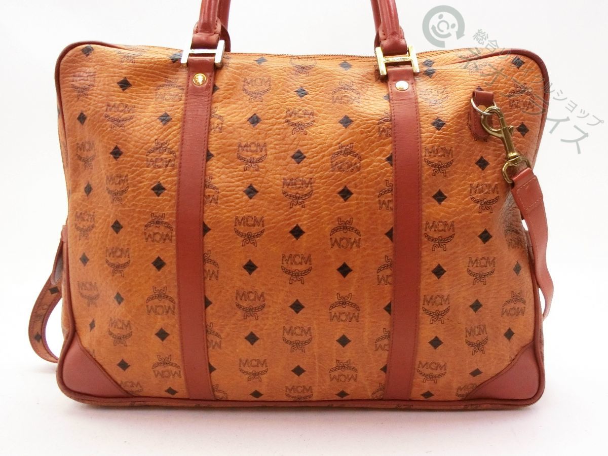 ◇A6157 MCM エムシーエム ヴィセトス柄 レザー 2WAY ビジネス バッグ 