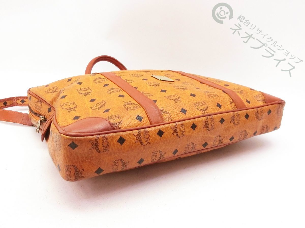 ◇A6157 MCM エムシーエム ヴィセトス柄 レザー 2WAY ビジネス バッグ 