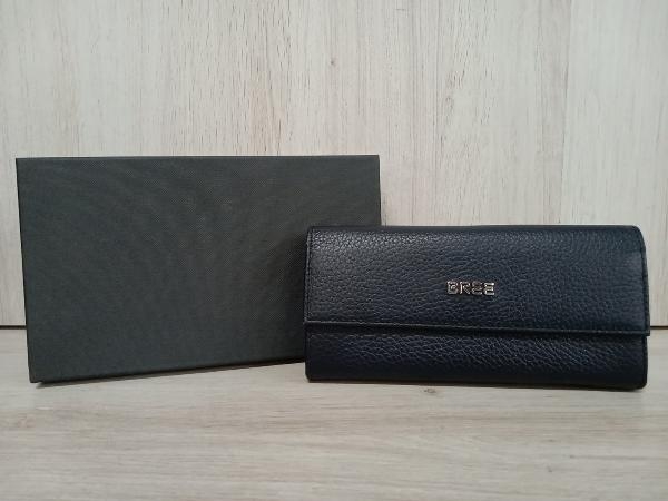 BREE ブリー 長財布 小銭入れあり L字ファスナー ネイビー カード12枚収納可能