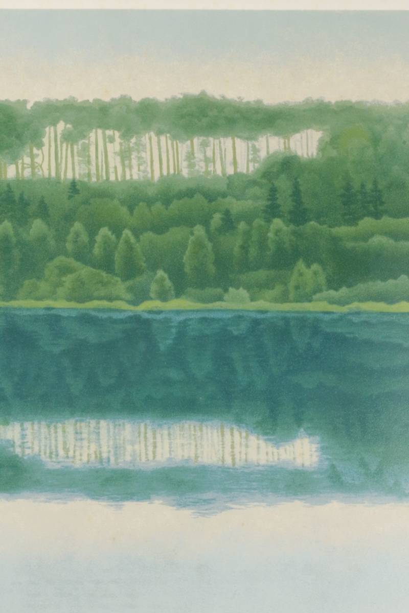 東山魁夷 早春の丘 10号 リトグラフ