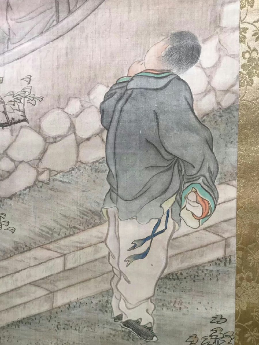 錦間】蔵出し品 R218朝鮮古書道 李朝 安中植・朝鮮李朝時代画家 絹本