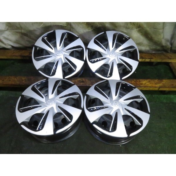 トヨタ シエンタ 170系 純正 15x5.5J 5H 100 （手測り）約+39 Φ54 4本/札幌市手渡し可/中古純正スチール（鉄）ホイール D_Q_78