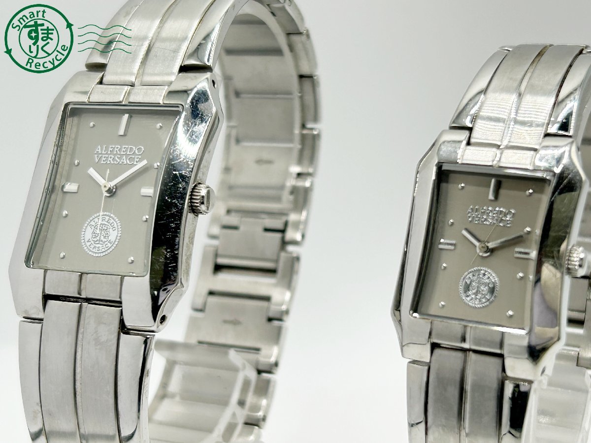 08620446 ALFREDO VERSACE アルフレッドヴェルサーチ ペアウォッチ V791S V792S グレー文字盤 スクエア