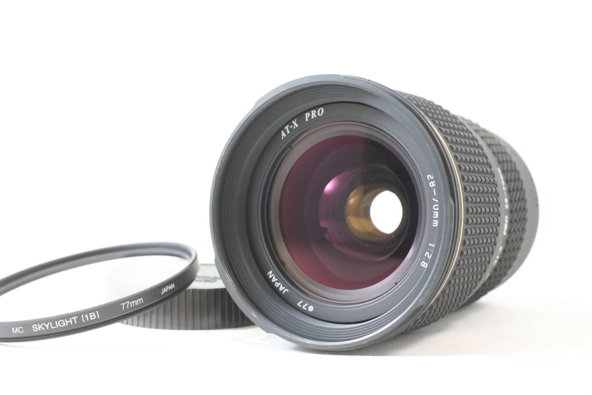 【良品】トキナー Tokina AT-X PRO 28-70mm F2.8 Canon キャノン EF レンズ用 77mm レンズフィルター リアキャップ セット (S152)