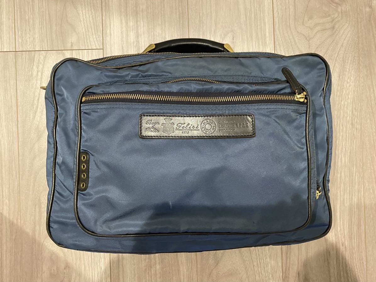 Felisi フェリージ 1735 レザーｘナイロン 3WAY ブリーフケース ネイビー　