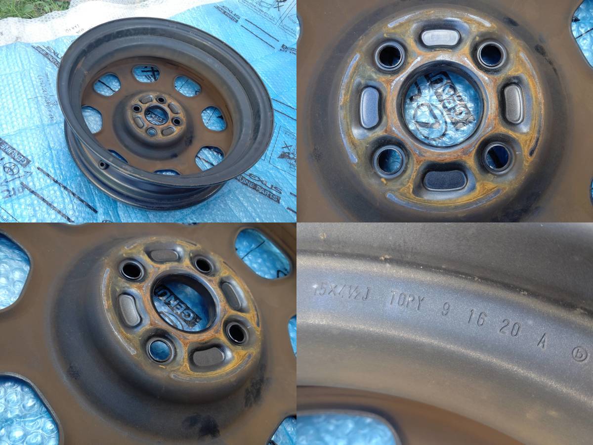 即決 交渉OK！ 1本 キズ所々 現状使用OK MR92S ハスラー 純正 鉄 ホイール スチール グレー 15インチ 4H 4穴 PCD100 4.5J 43210-65P02-ZT1 ハスラー スズキ : カナナプロジェクト スーツケース ruiya