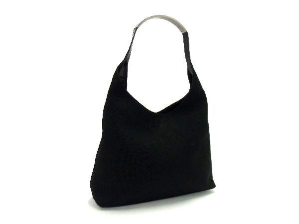 1円 ■美品■ GUCCI グッチ 001 3297 ナイロンキャンバス×レザー ワンショルダー ショルダーバッグ 肩掛け ブラック系 AP3013