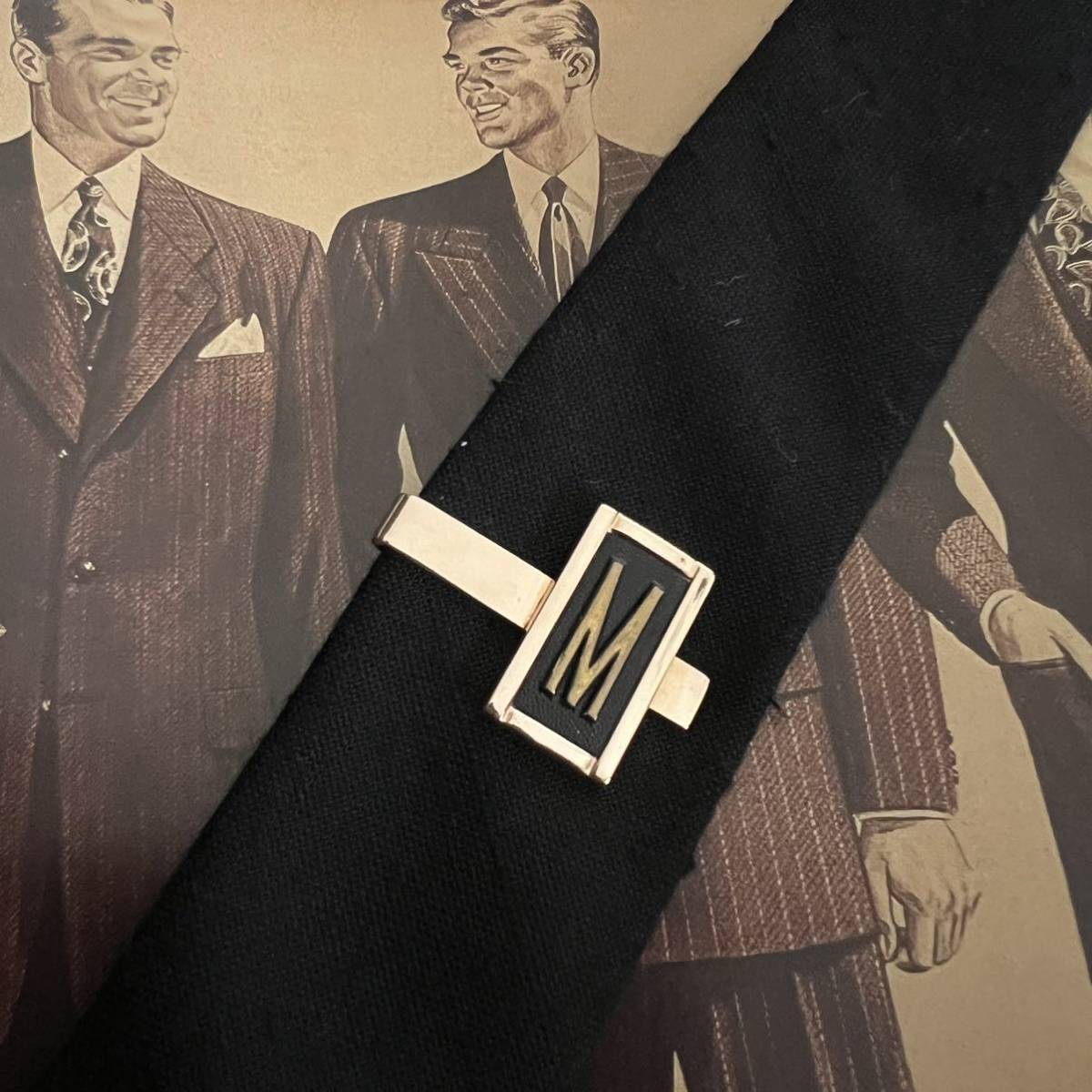 BVLGARI ブルガリ ネクタイピン オニキス シルバー ロゴ型押し