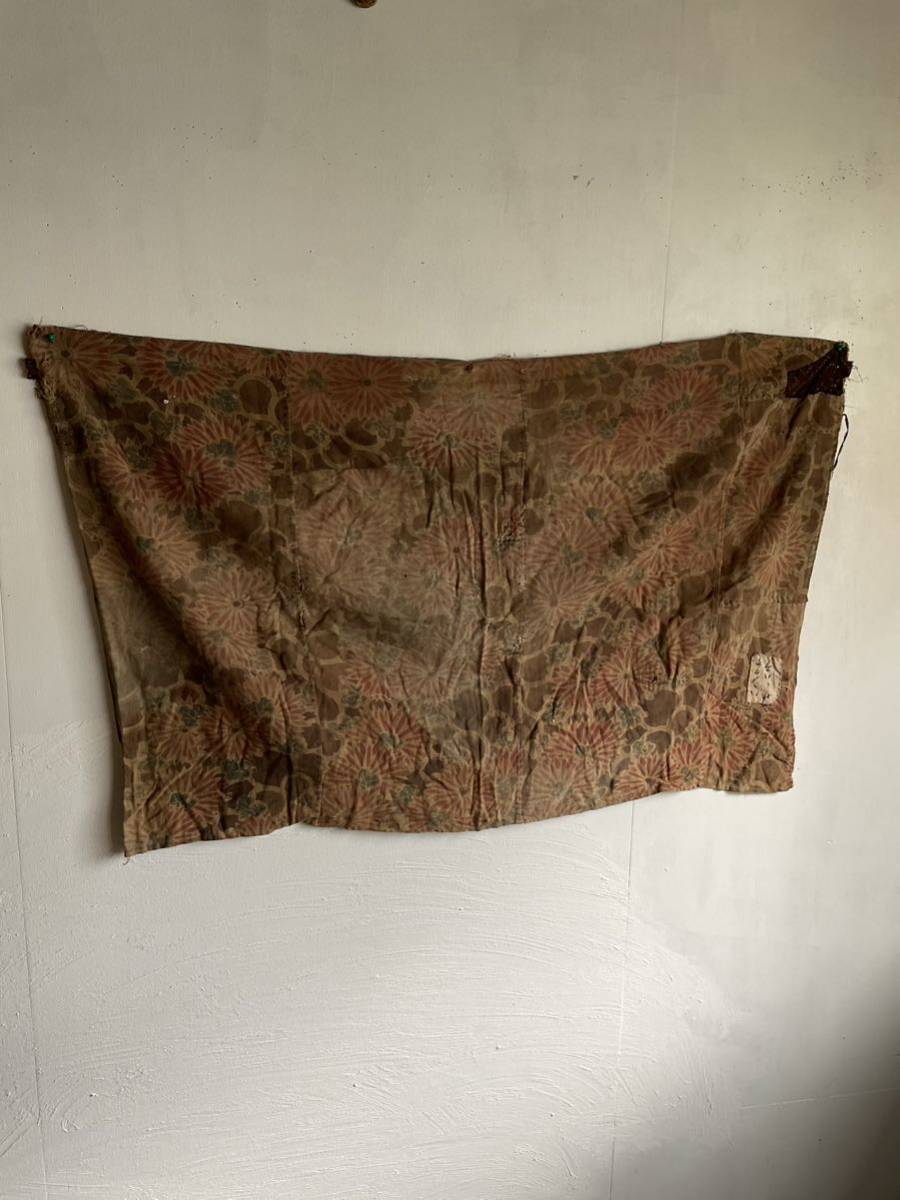 U20/初荷 時代 藍染 古布 更紗 70x114木綿 手織 襤褸 古裂 継ぎ接ぎ