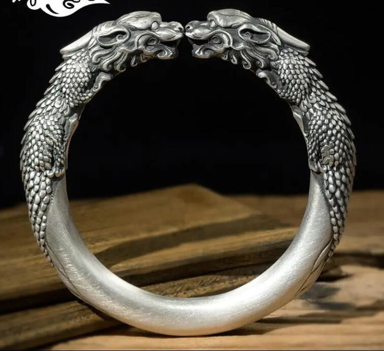 純銀の男性バングル