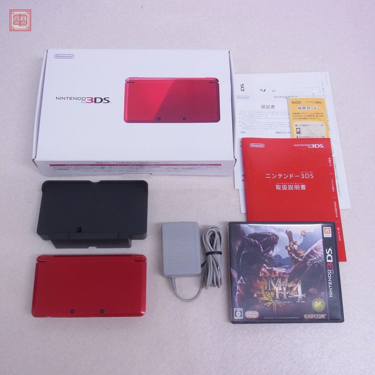 ニンテンドー3DS 本体 メタリックレッド CTR-001 Ninfendo ニンテンドー 任天堂 箱説+ソフト付 動作確認済【20