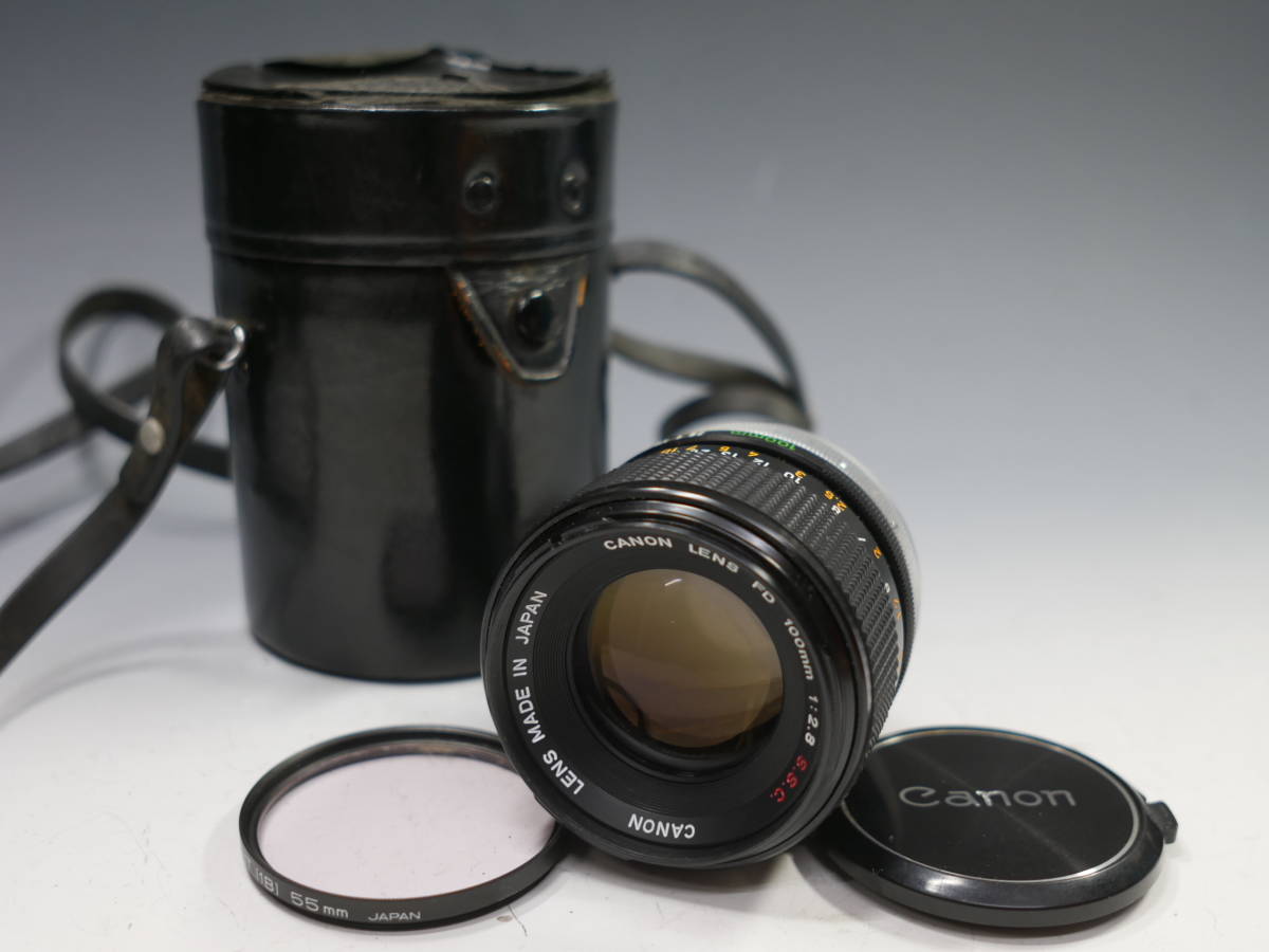 ◇Canon【FD 100mm 1:2.8 S.S.C.】単焦点レンズ USED品 革ケース付属