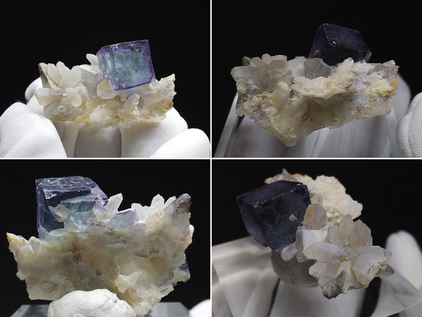 ナミビア　オコルス鉱山　パープルゾーニング　イエローフローライト ナミビア・オコルス鉱山産 パープル×グリーン 淡ブルーゾーニング
