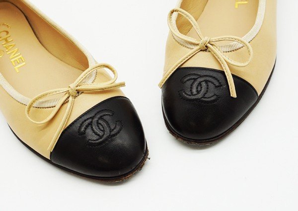 【極美品】CHANEL　シャネル　バレエシューズパンプス　ベージュ　35 1/2 シャネル バレリーナ バレエシューズ フラットシューズ パンプス
