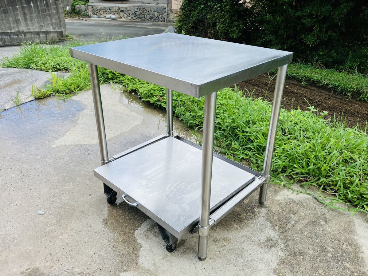 F74☆ステンレス作業台☆業務用 スライド架台付 炊飯器置き付 W730