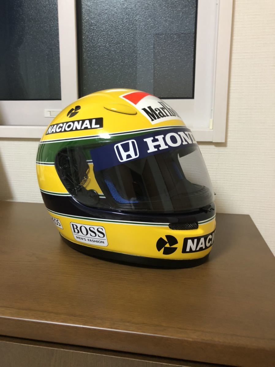 レプリカヘルメット アイルトン・セナ SHOEI MOSCA SID ヘルメット塗装