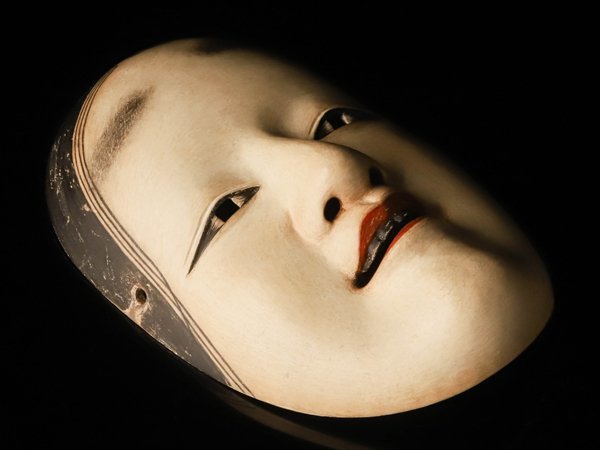 流】日本美術 時代 木彫能面 狂言面 ZKP507