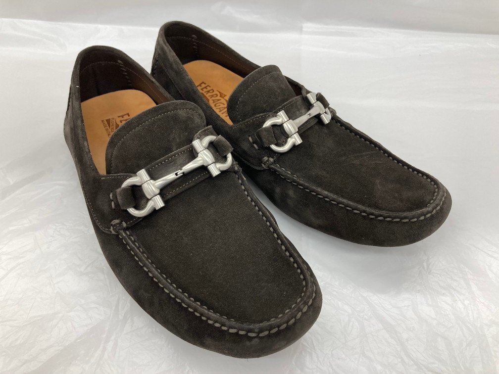 【BHAN7039】Salvatore Ferragamo　フェラガモ　ローファー　ガンチーニ　スエード