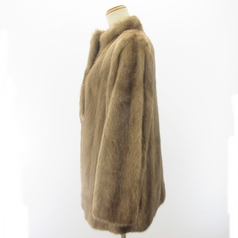 ミンク コート 毛皮 ファー ジャケット ブラウン 茶 ミンク コート