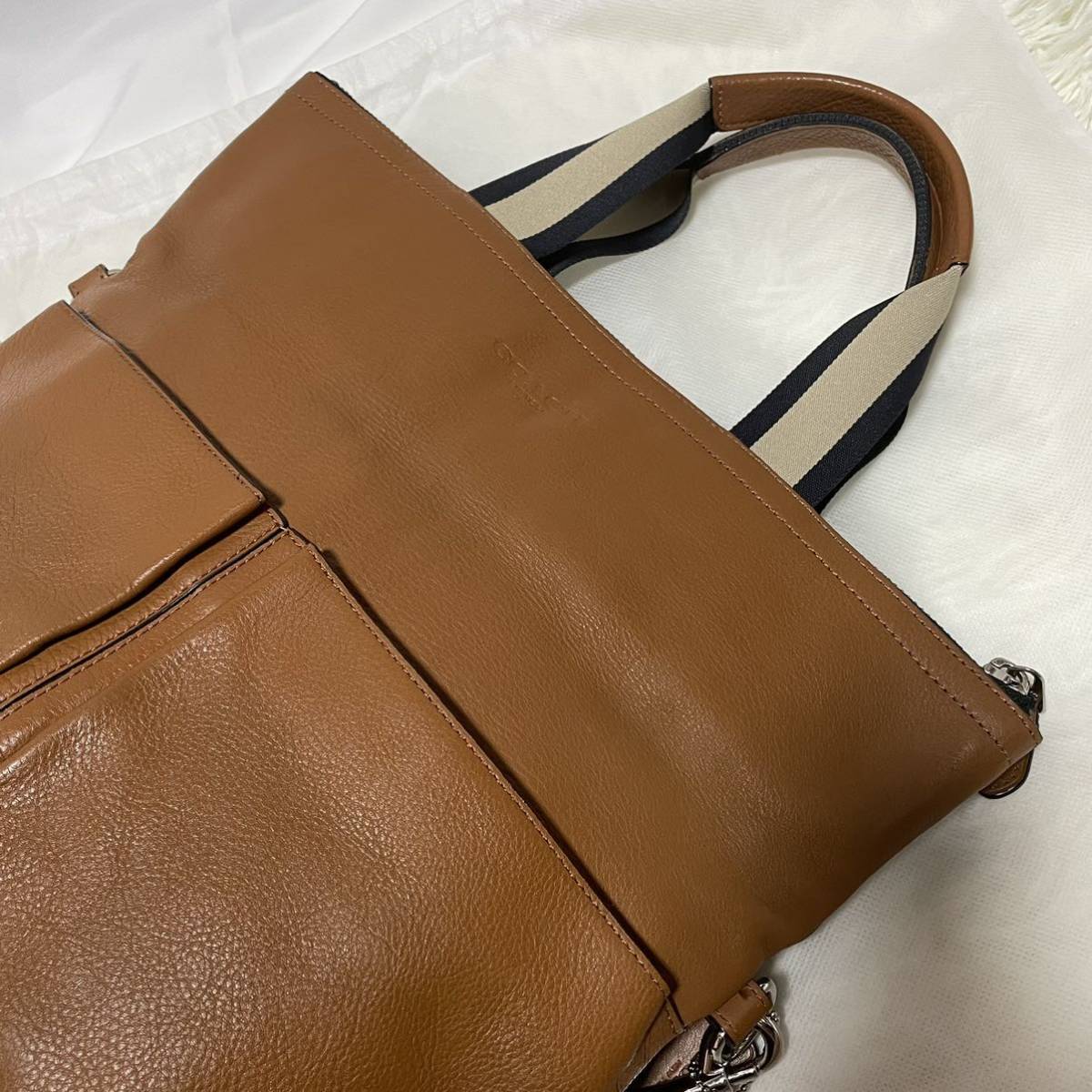 美品✨コーチ ビジネスバッグ 2way ヘリテージ 大容量 レザー ブラック