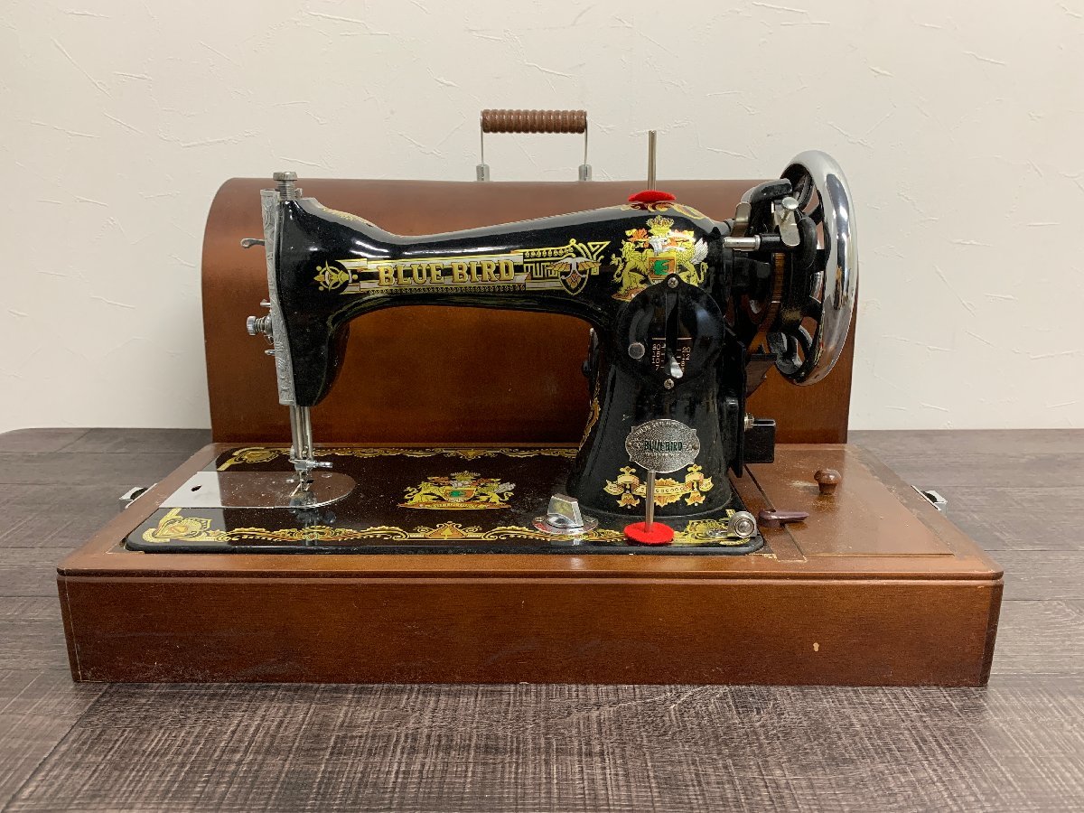 動作未確認◆アックスヤマザキ BLUE BIRD 3M-903E アンティークミシン axeyamazaki ブルーバード 現状品 ※足踏みなし◆G0074