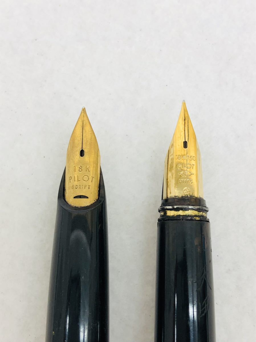 Pilot eliteパイロットエリート 蝕刻キャップ 18K万年筆 2本セット