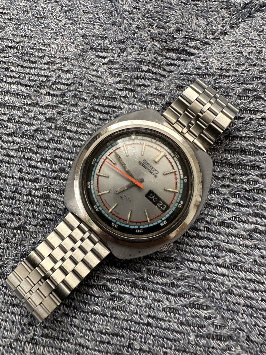 SEIKO セイコー5スポーツ 7019-6040 自動巻き デイデイト シルバー 