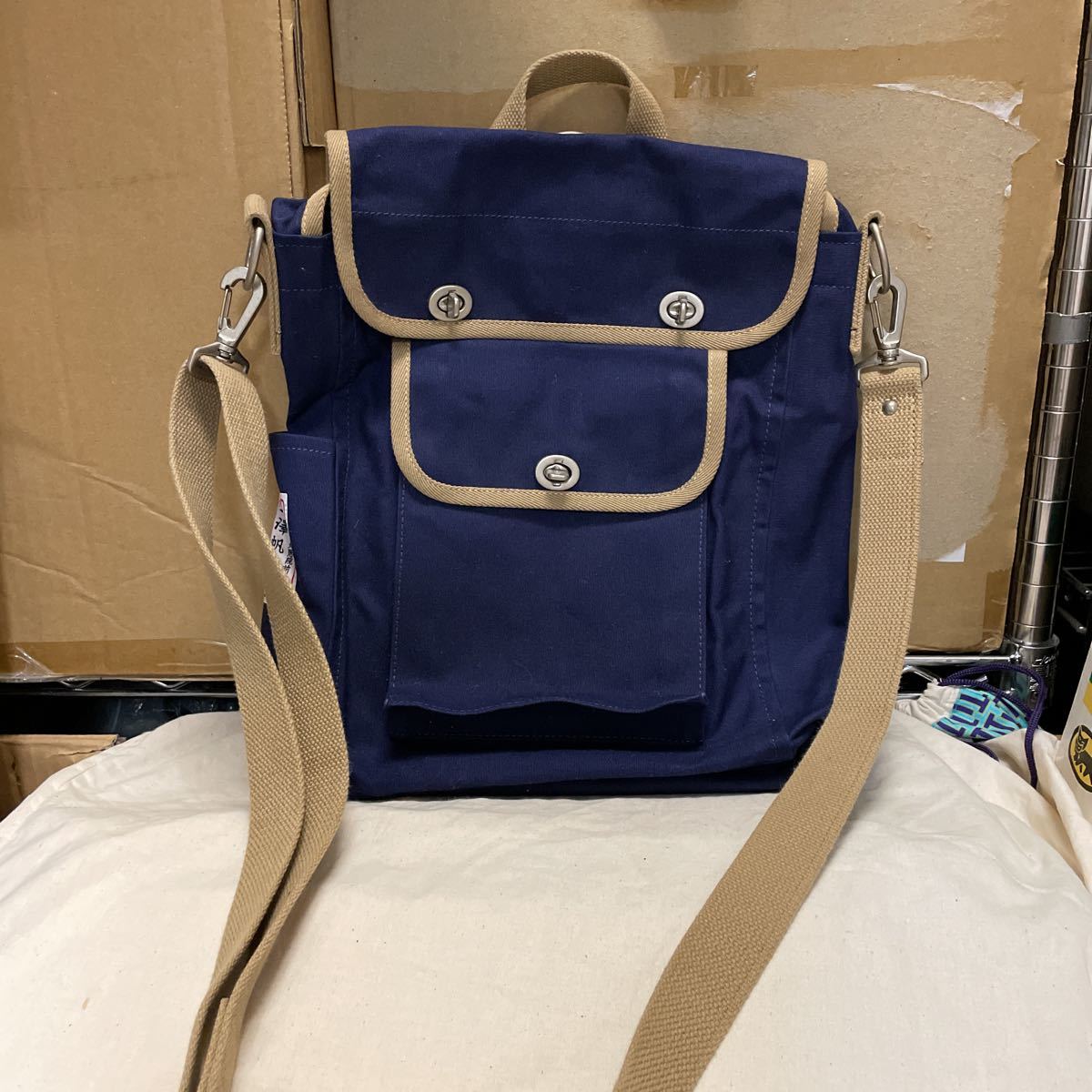 一澤帆布 リュック ショルダーバッグ 紺 京都(一澤帆布)｜売買された 