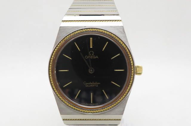 1円～【動作品】OMEGA オメガ コンステレーション SS+YG プッシュ 