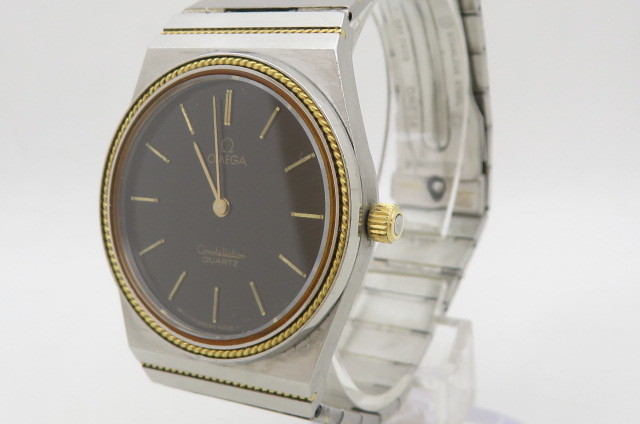 1円～【動作品】OMEGA オメガ コンステレーション SS+YG プッシュ 