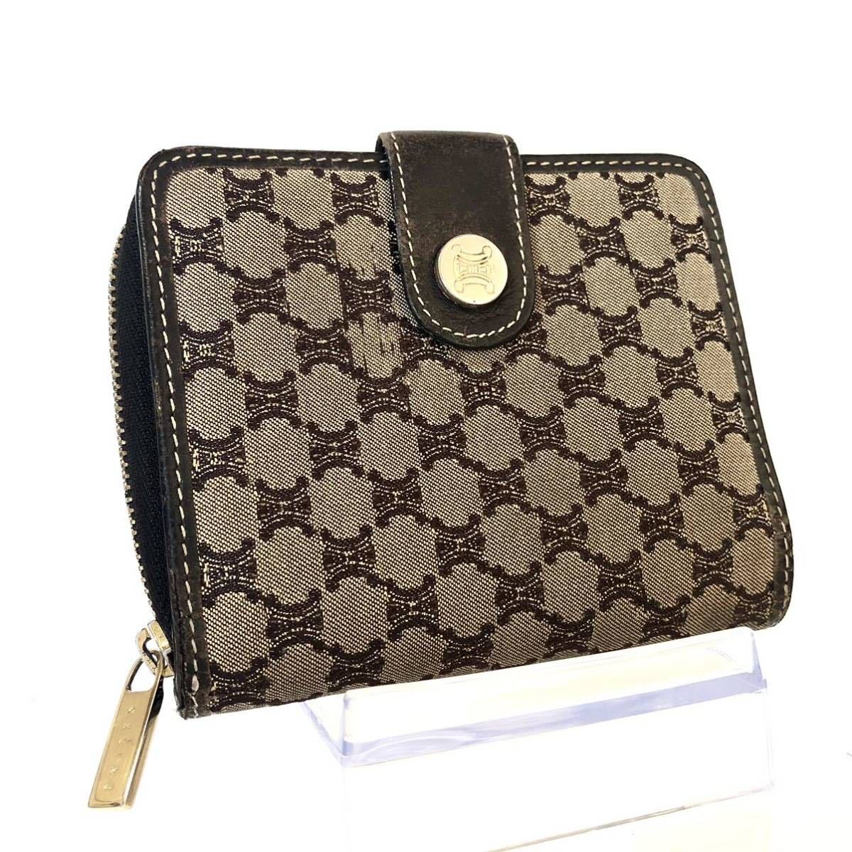 セリーヌ トリオンフ 総柄 CELINE フラップ 二つ折り財布 箱あり 三 