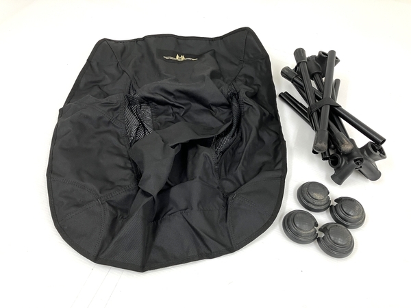 OGAWA ツーアングルチェア L ブラック キャンプ フットボール付き 中古
