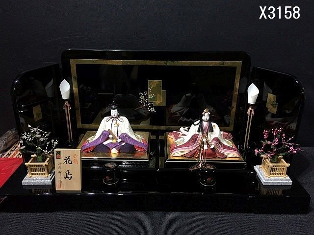 X3158L 雛人形 折原粋玉作 花鳥 江戸木目込み人形 通産大臣指定伝統