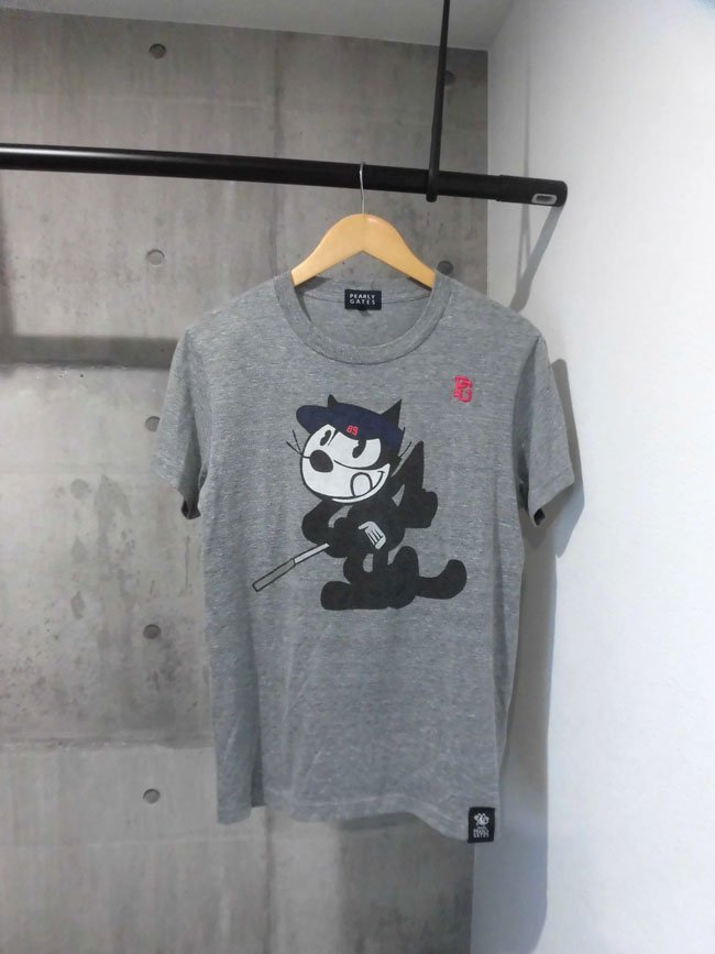 希少 パーリーゲイツx フィリックス ２５周年コラボ Tシャツ グレー ゴルフ PEARLY GATESパーリーゲイツ Felix the CAT フィリックス 25周年