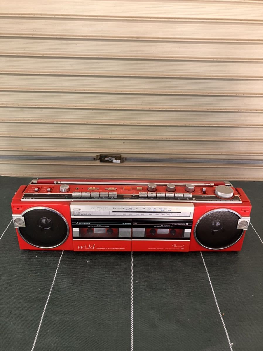 ♪昭和レトロ SANYO MR-WU4 (R) レッド 赤 おしゃれなテレコ