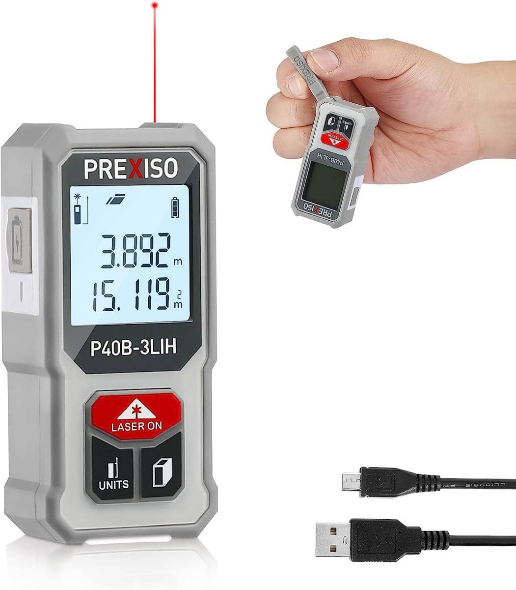 訳あり　PREXISO レーザー 距離 計 電子 距離計 距離 測定計 ミニ