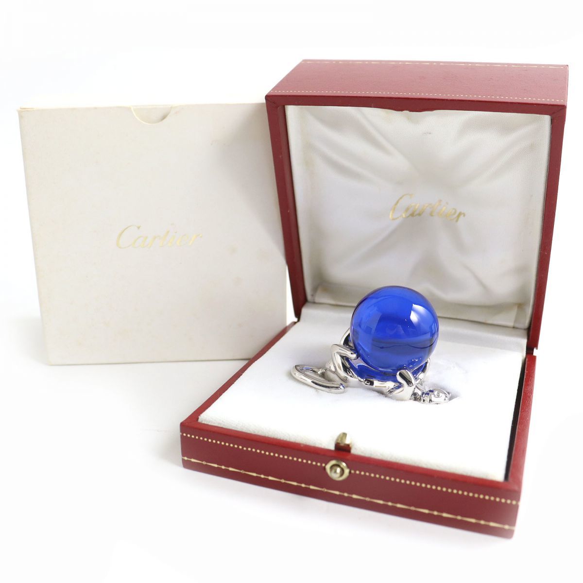 美品△Cartier カルティエ パンテール パンサー SV925×瑠璃ガラス