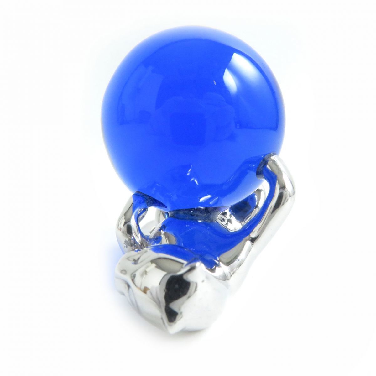 美品△Cartier カルティエ パンテール パンサー SV925×瑠璃ガラス 