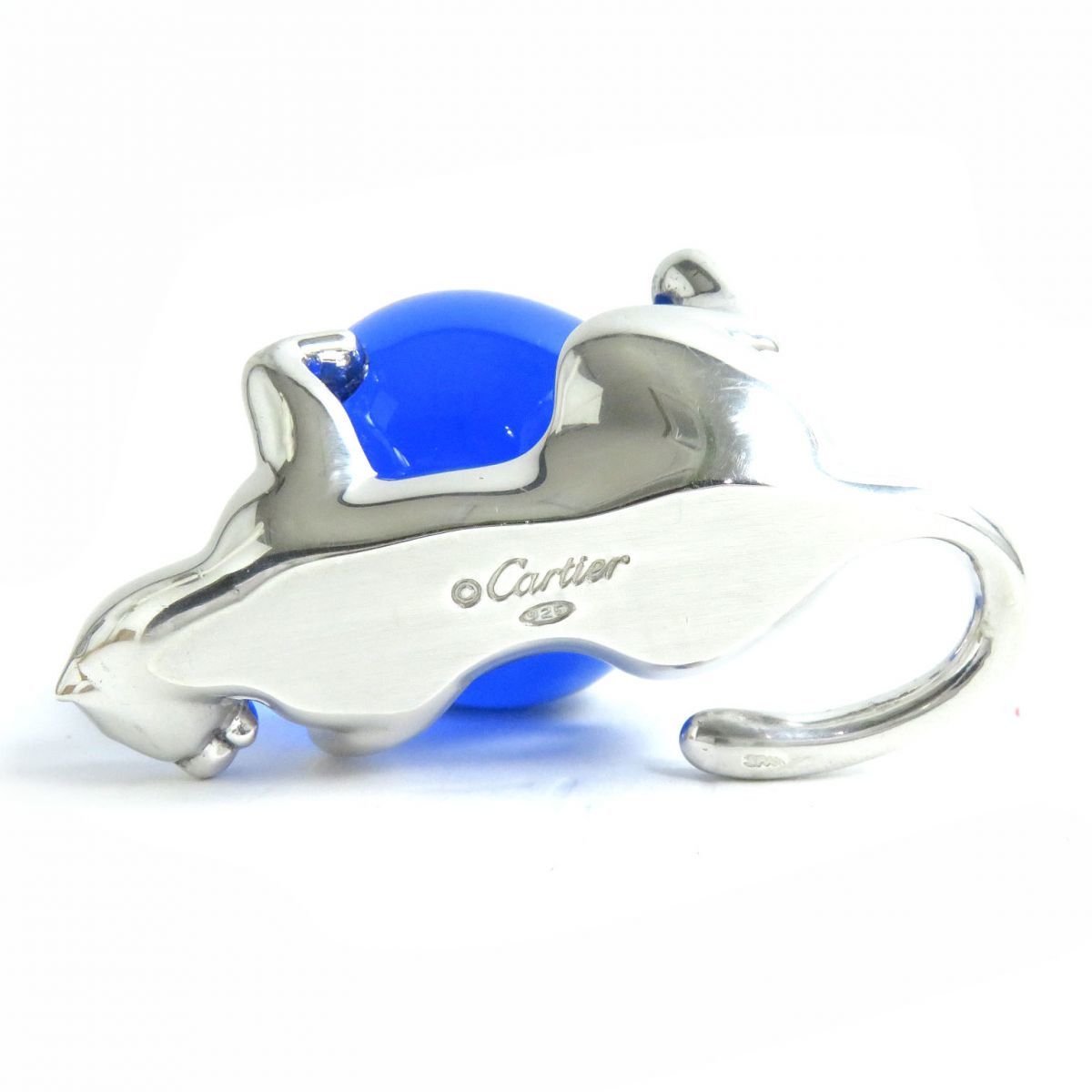美品△Cartier カルティエ パンテール パンサー SV925×瑠璃ガラス