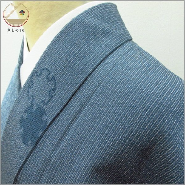 ★着物10★ 1円 絹 着物 御召 雪輪 単衣 身丈163cm 裄64cm [同梱可] ☆☆