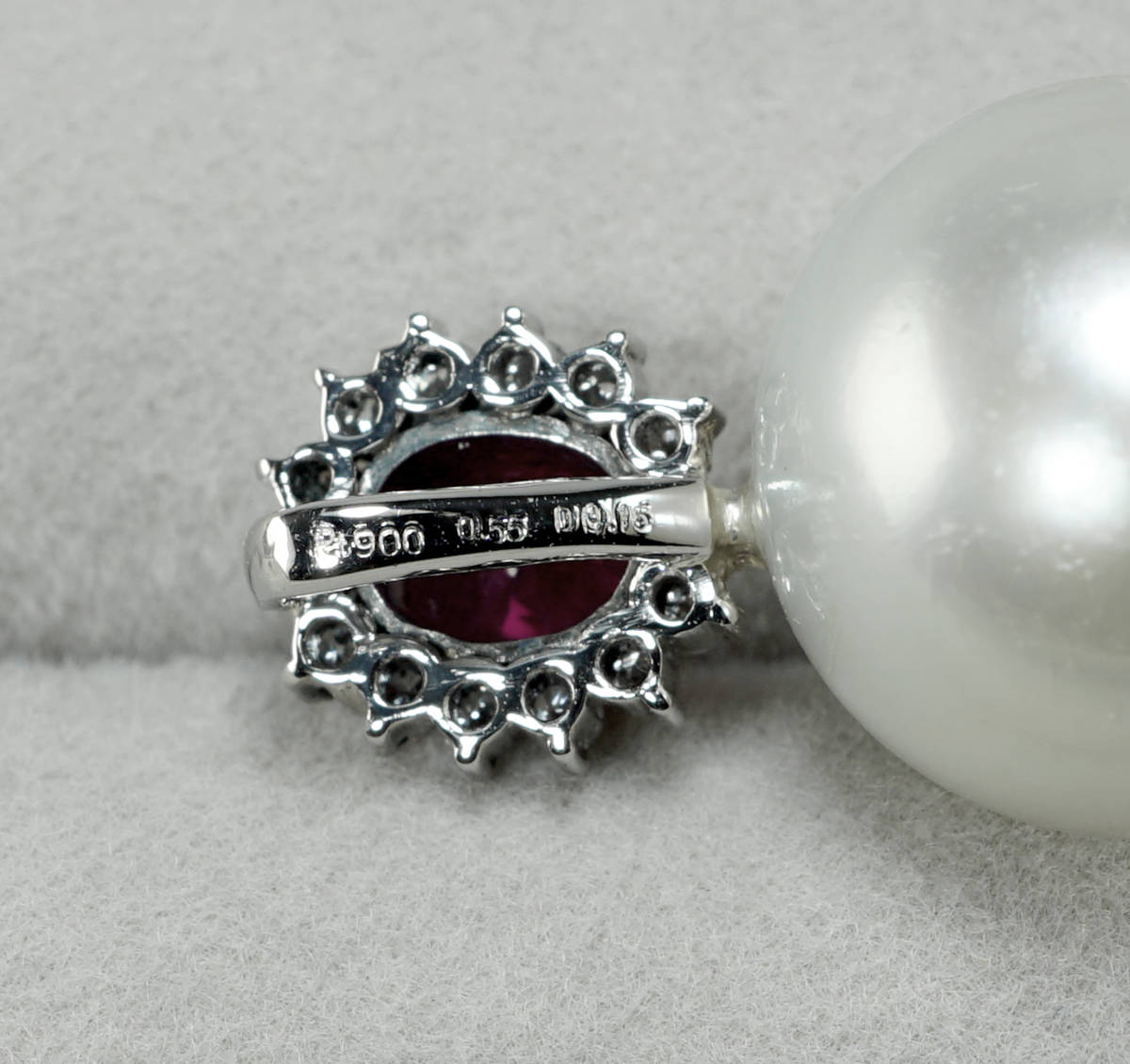 △天然南洋白蝶パール 最高級 傷少なめ 12.4mm ダイヤモンド 0.15ct 
