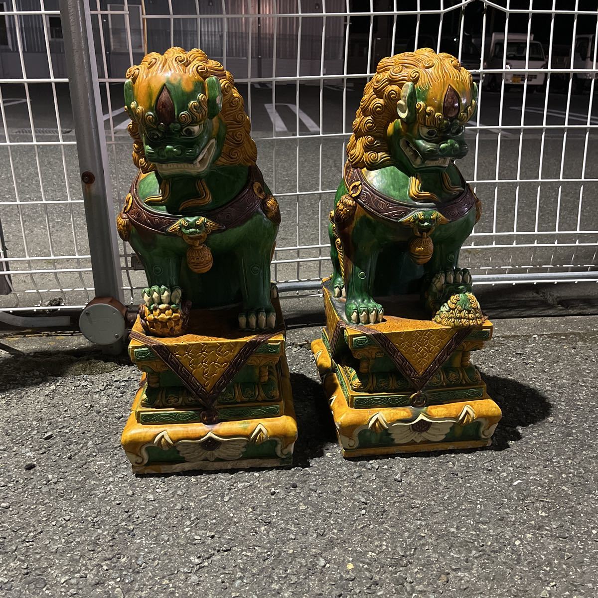 中国美術 唐三彩 唐獅子 対 置物 獅子(色絵磁器)｜売買された  