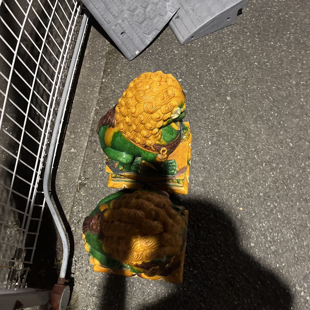 中国美術 唐三彩 唐獅子 対 置物 獅子(色絵磁器)｜売買された  