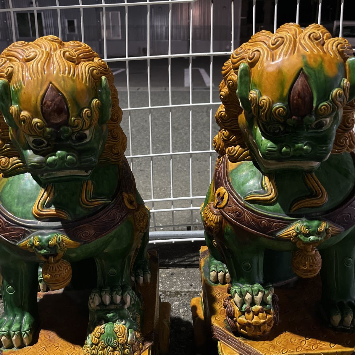 中国美術 唐三彩 唐獅子 対 置物 獅子(色絵磁器)｜売買された  