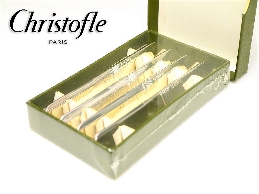 □本物保証□【Christofle】アールデコ バターナイフ 4本セット