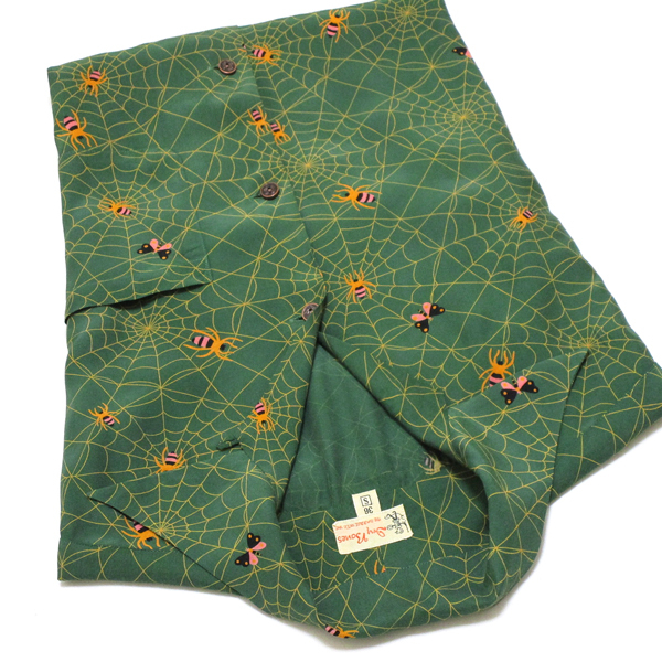 Dry Bones ドライボーンズ アロハシャツ Sサイズ 蜘蛛 Dry Bones