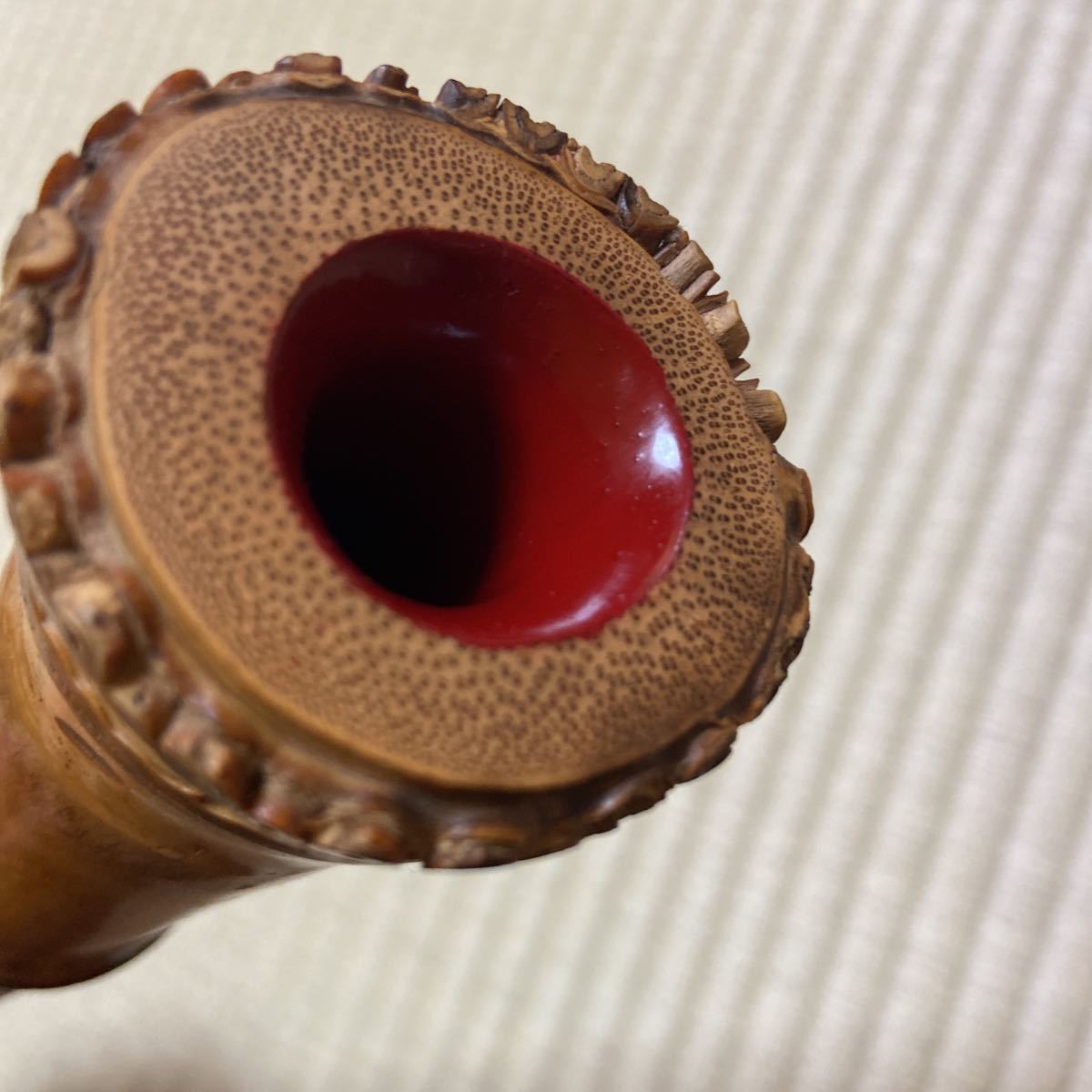 232尺八本体 一尺八寸管 露秋銘ニ印 唄口金巻き 名品 232尺八本体 一尺